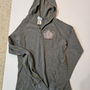 GRAY WAFFLE HOODIE  LIGHTWEIGHT  DISNEY LAND   SZ L